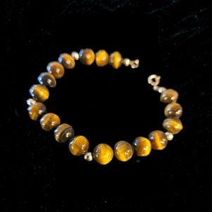 Tiger Eye Bracelet - Golden Brown Semi-Precious Bracelet 7"
